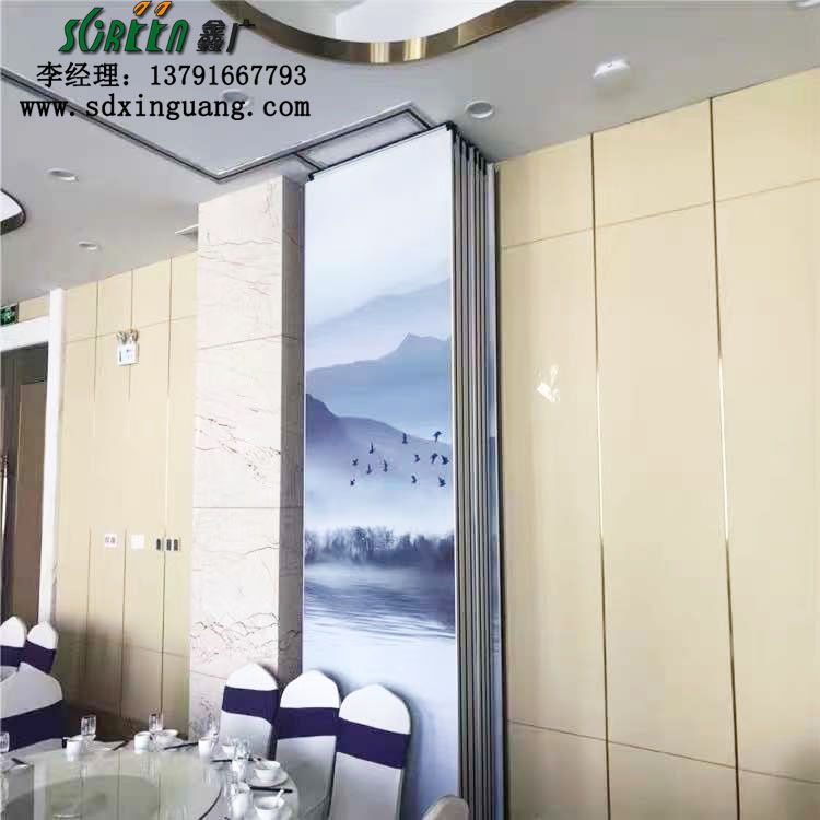 山東酒店活動隔斷，吊軌道隔斷工程